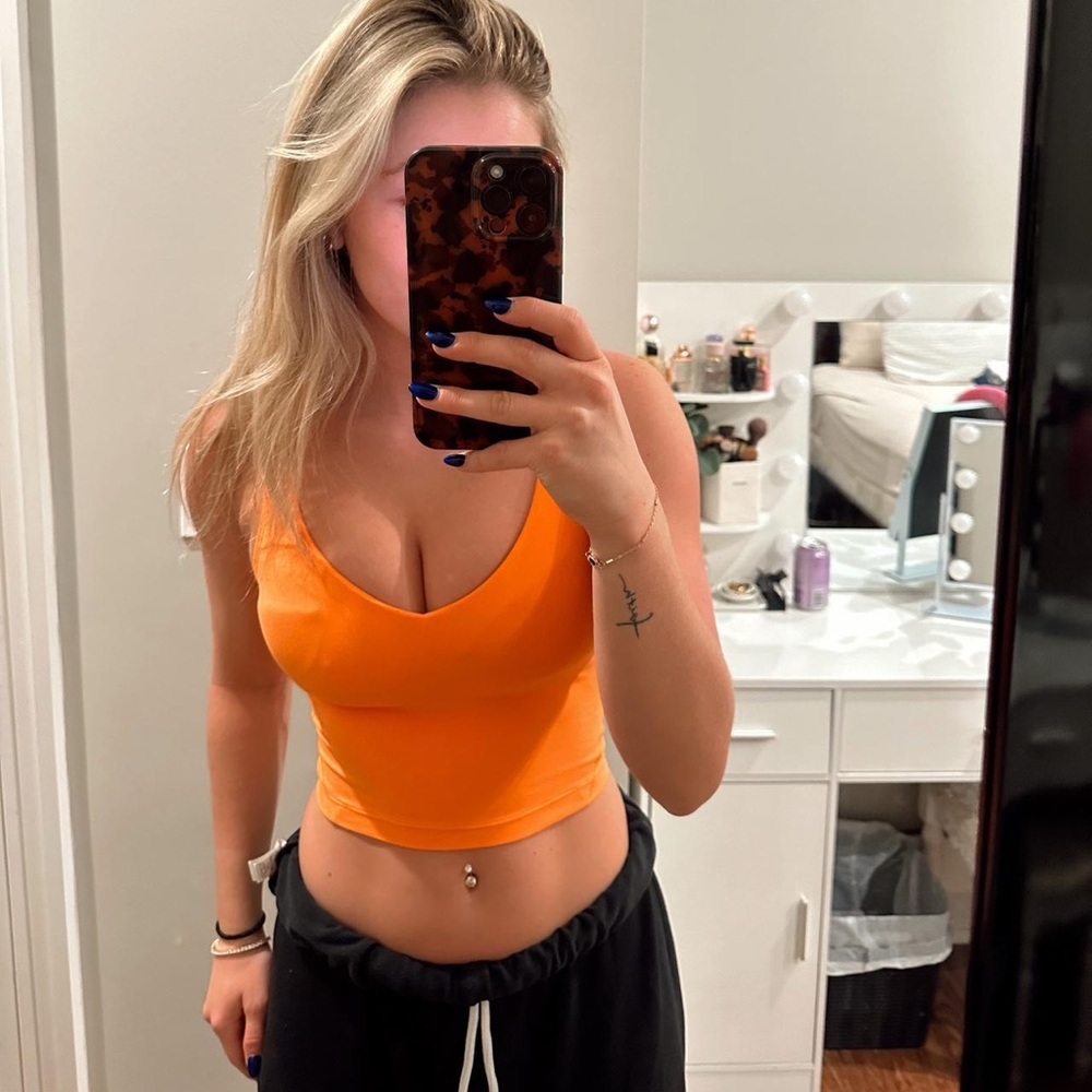 Lululemon Athletica Orange Crop Tank Top